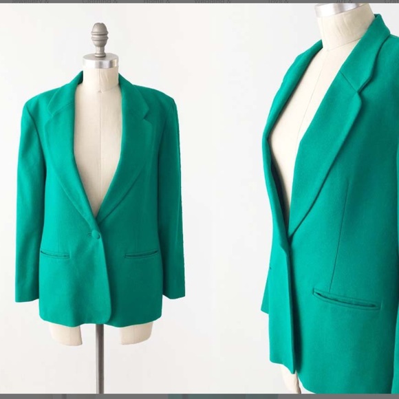 Bright Green Pendleton Blazer 100% Virgin Wool.☘️ - Picture 2 of 8